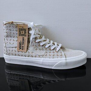 Vans Men's Sk8-Hi Tapered Eco Theory Canvas Checkerboard Sneaker in Nice Beige